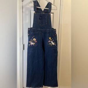 Overalls Embroidered Floral and Cat Highway Princess x ModCloth size 14